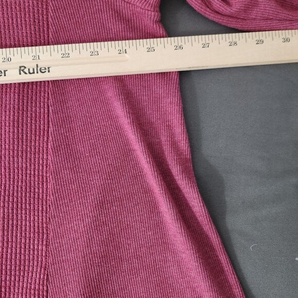 Anthropologie‎ t.la Top Women's 1X Mock Neck Long Sleeve Waffle Knit in Rose - Picture 9 of 12